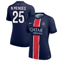 Dres Paris Saint-Germain Nuno Mendes #25 Domáci pre Ženy 2024-25 Krátky Rukáv